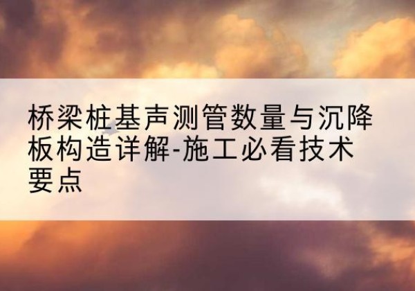 营山桩基需要预埋几根声测管？-桥梁桩基声测管数量与沉降板构造详解-施工必看技术要点